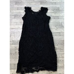 Acevog Black Lace Dress Dark Fairy Sleeveless Lined‎ Party Cocktail Dress Size L